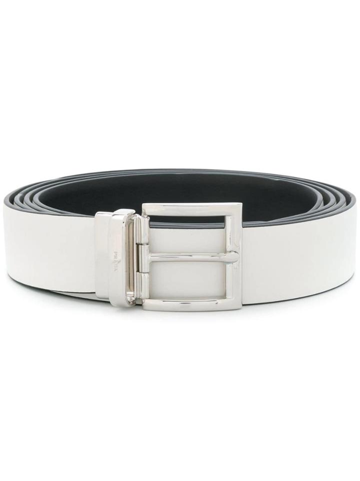 Prada Engraved Logo Belt - White
