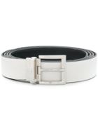Prada Engraved Logo Belt - White