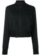Y's Cropped Bomber Jacket, Women's, Size: 3, Black, Cupro/wool