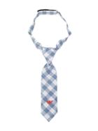 Emporio Armani Kids Checked Logo Tie - Blue