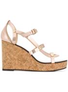 Jimmy Choo Nerissa 100 Wedge Sandals - Pink & Purple