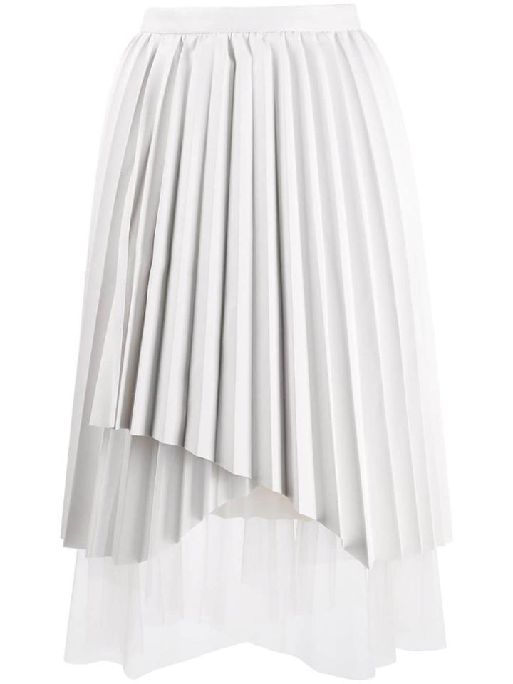 Ermanno Scervino Asymmetric Pleated Skirt - White