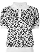 Sandy Liang Leopard Print Polo Shirt - Neutrals