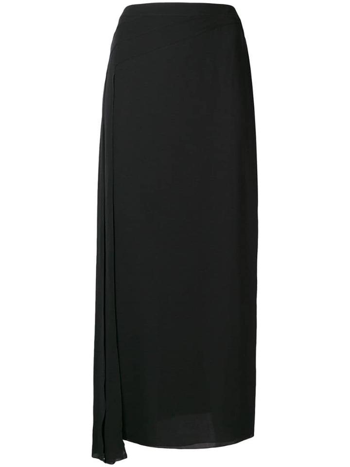 Chanel Pre-owned Draped Midi Skirt - Black