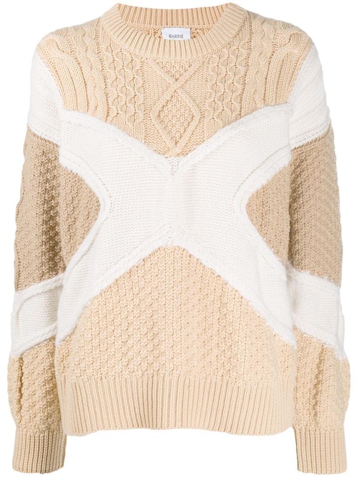 Barrie Colour Blocked Knitted Jumper - Brown