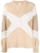 Barrie Colour Blocked Knitted Jumper - Brown