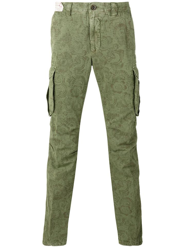 Incotex - Printed Cargo Trousers - Men - Cotton/linen/flax - 36, Green, Cotton/linen/flax