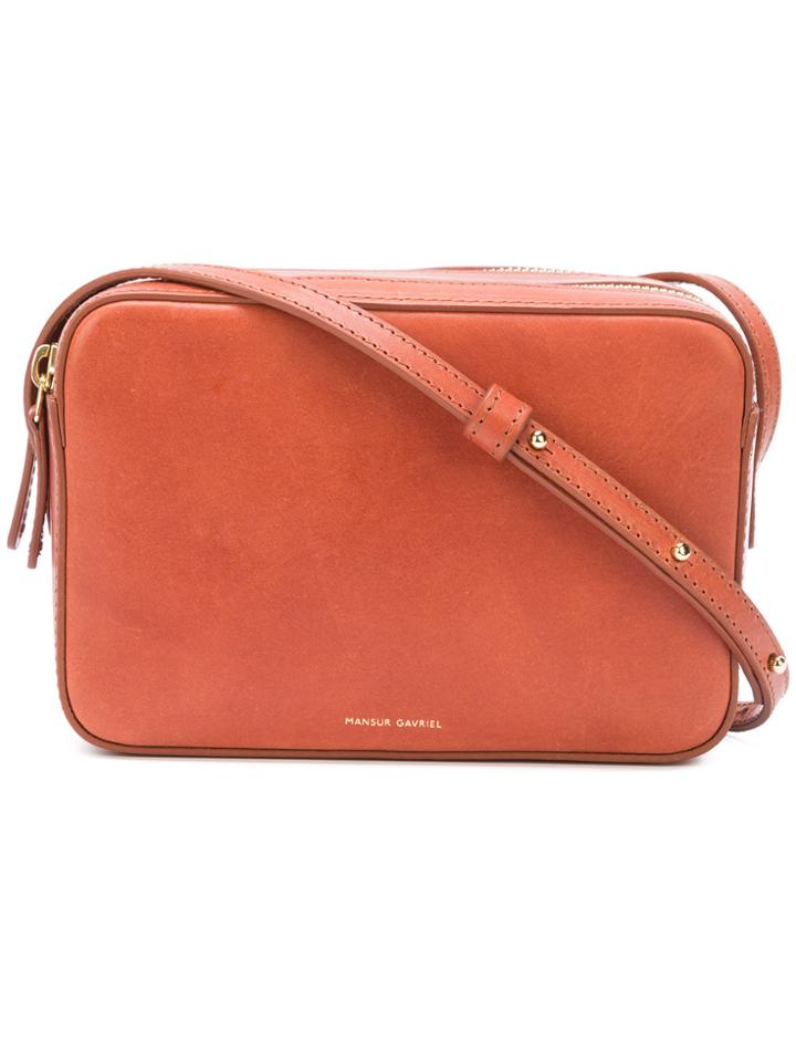 Mansur Gavriel Double Zip Crossbody Bag - Brown