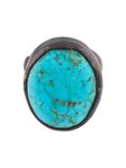 Monies Turquoise Black Copper Ring, Women's, Size: Medium, Blue