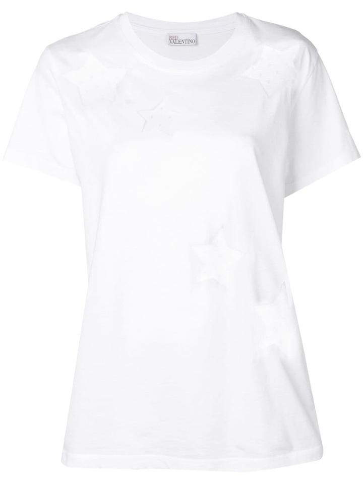 Red Valentino Tulle Star T-shirt - White