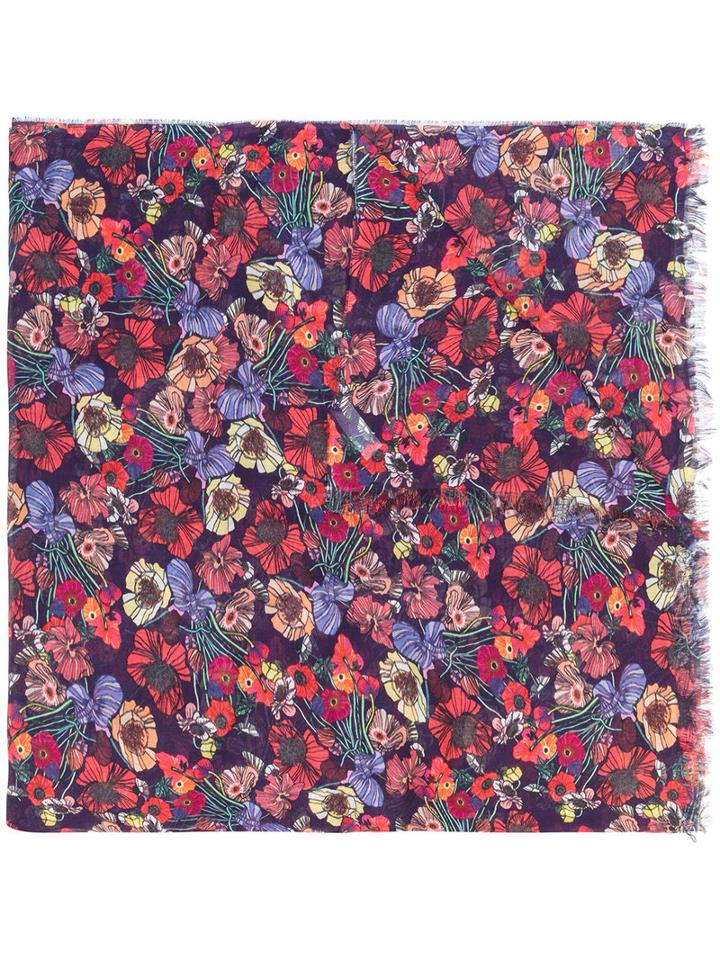 Paul Smith - Floral Print Scarf - Women - Modal - One Size, Pink/purple, Modal