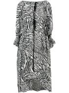 Mcq Alexander Mcqueen Flared Zebra Print Dress - Black