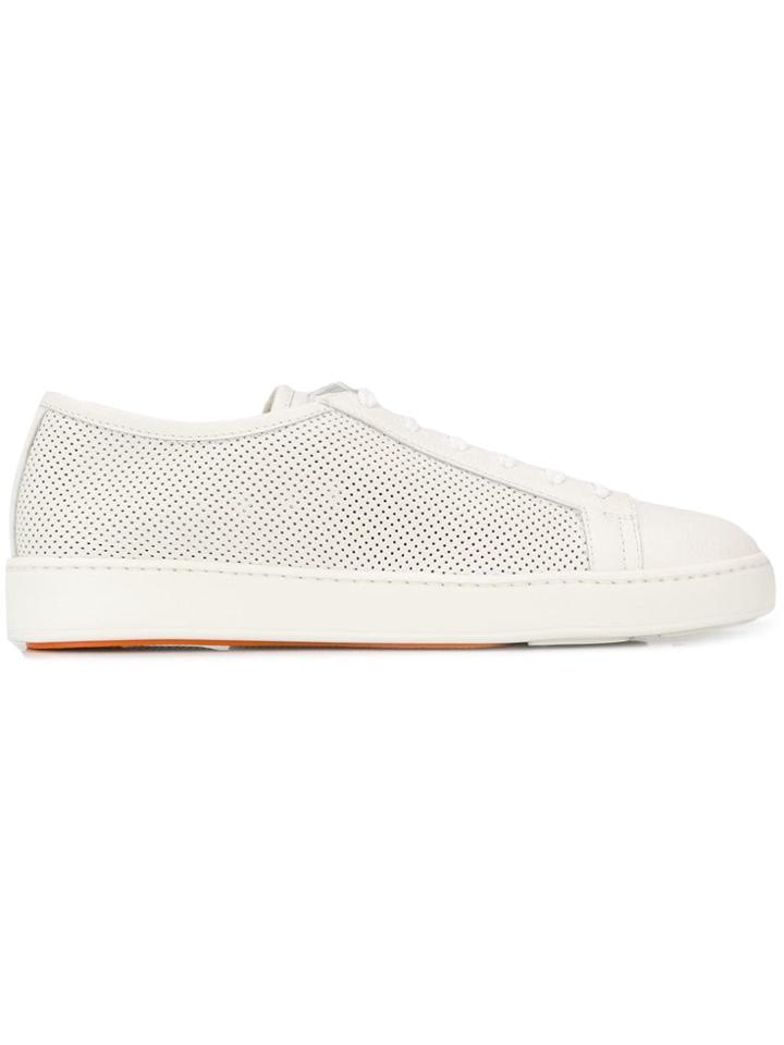 Santoni Perforated Detail Sneakers - White