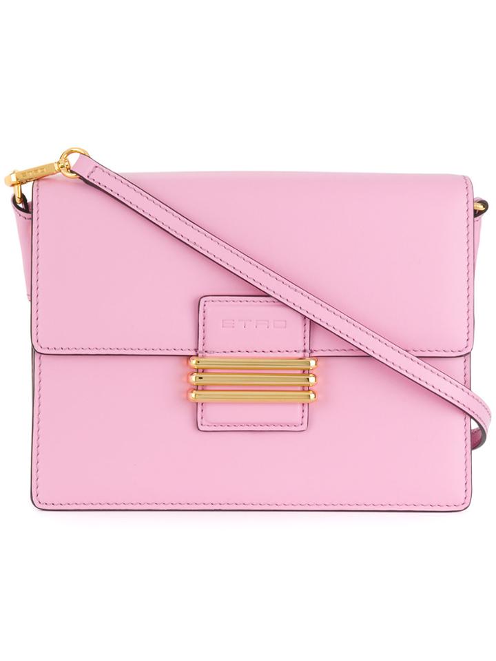 Etro Embroidered Paisley Strap Shoulder Bag - Pink & Purple