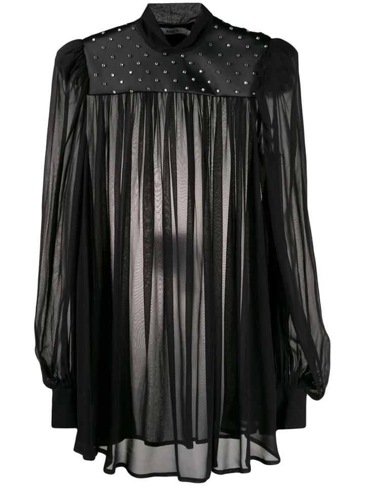 Amen Stud Detail Blouse - Black