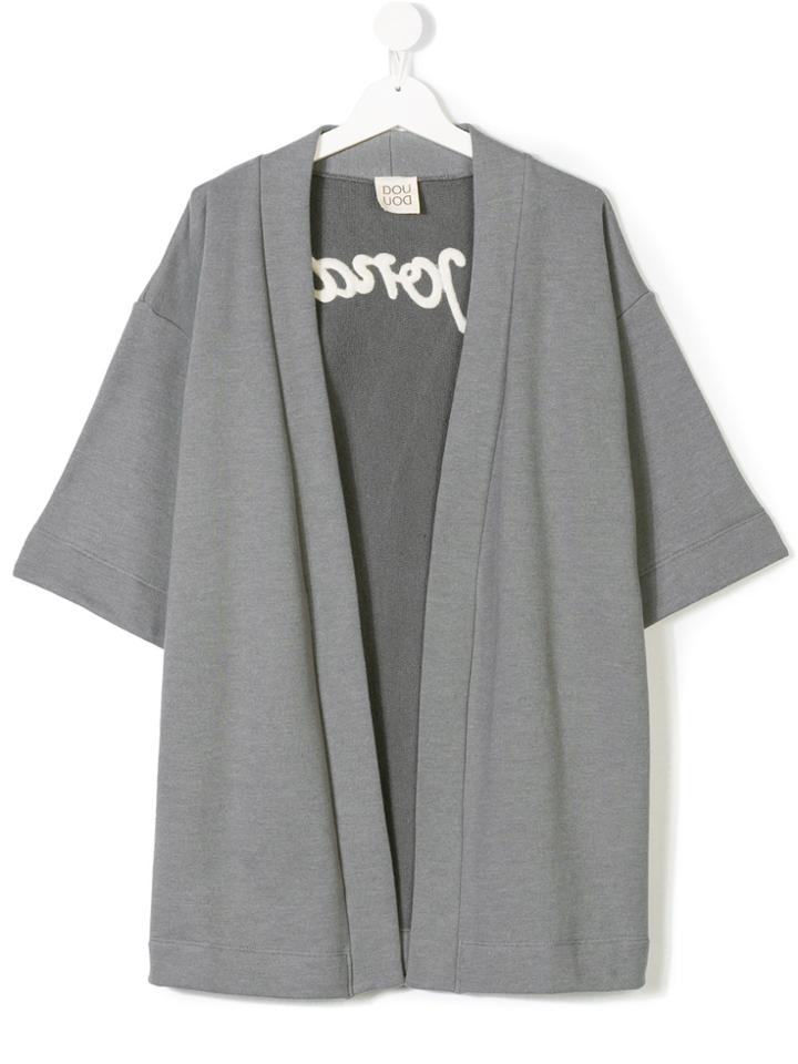 Douuod Kids Embroidered Cardigan - Grey