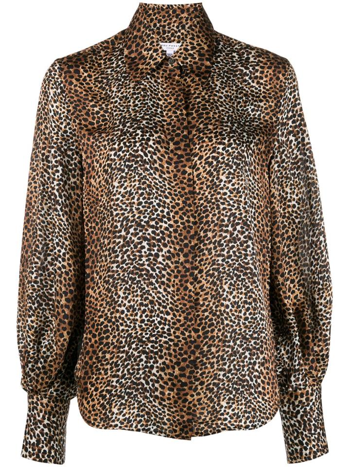 Equipment Leopard Print Shirt - Black