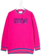 Alberta Ferretti Kids Teen Sequinned Sunday Sweatshirt - Pink