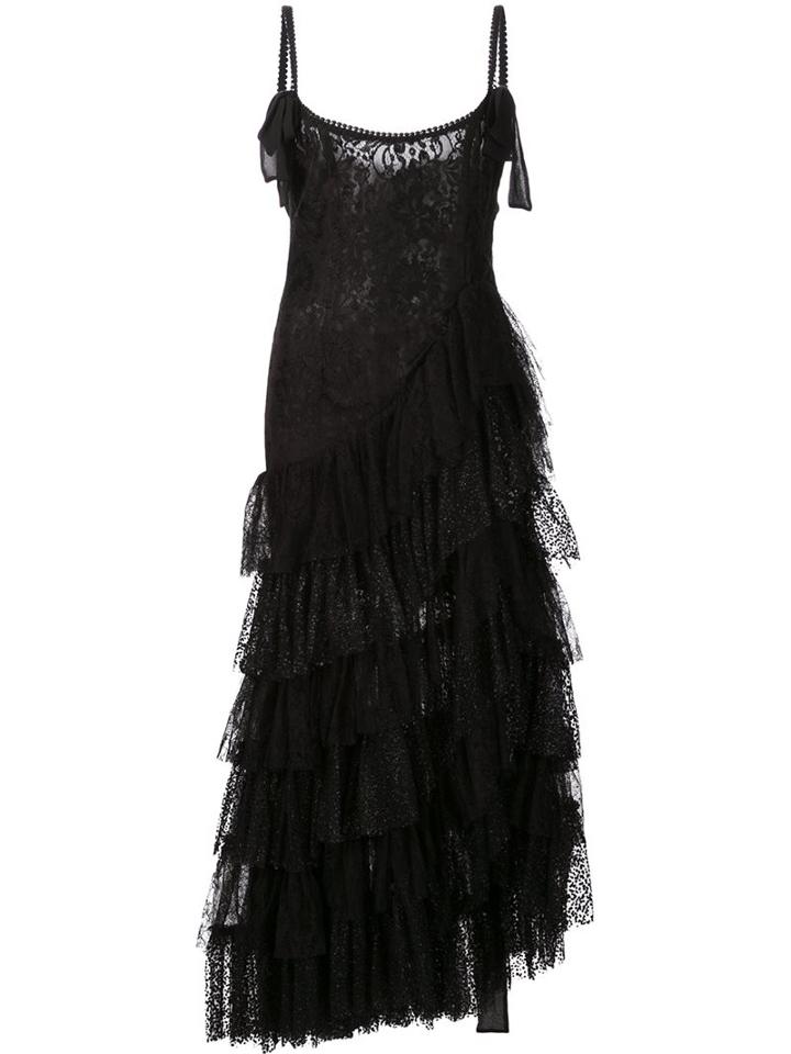 Alessandra Rich Ruffled Skirt Dress