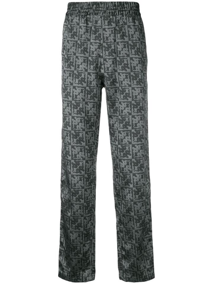 Paura X Kappa Logo Print Track Pants - Grey