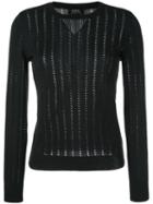 A.p.c. 'annabelle' Pointelle-knit Sweater, Women's, Size: Medium, Black, Silk/cotton/cashmere
