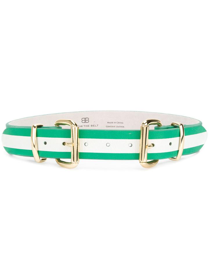 B-low The Belt Striped Buckle Belt - Green