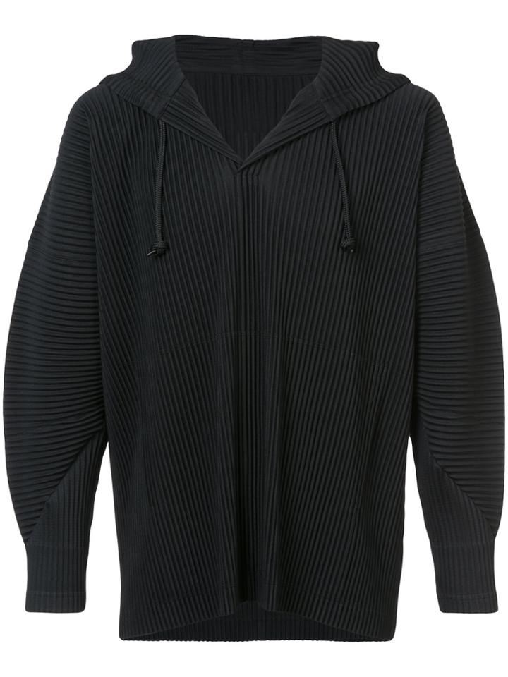 Homme Plissé Issey Miyake Ribbed Hoodie - Black