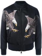 Neil Barrett Eagle Print Bomber Jacket, Men's, Size: Medium, Black, Cotton/polyamide/polyester/viscose