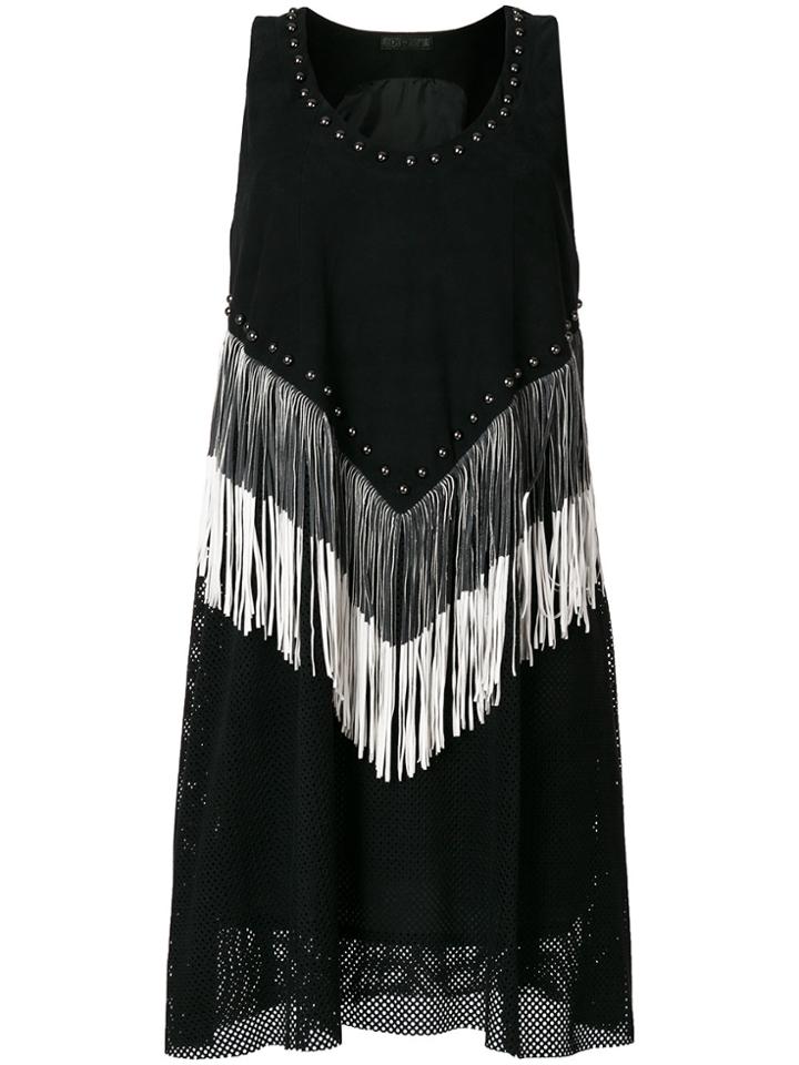 Drome Studded Fringe Dress - Black
