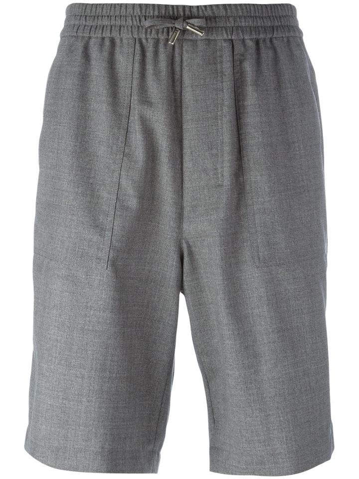 Ami Alexandre Mattiussi Elasticated Waist Bermuda Shorts, Men's, Size: 34, Grey, Wool
