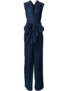 Tome Tied Front Sleeveless Jumpsuit, Women's, Size: 0, Blue, Cotton