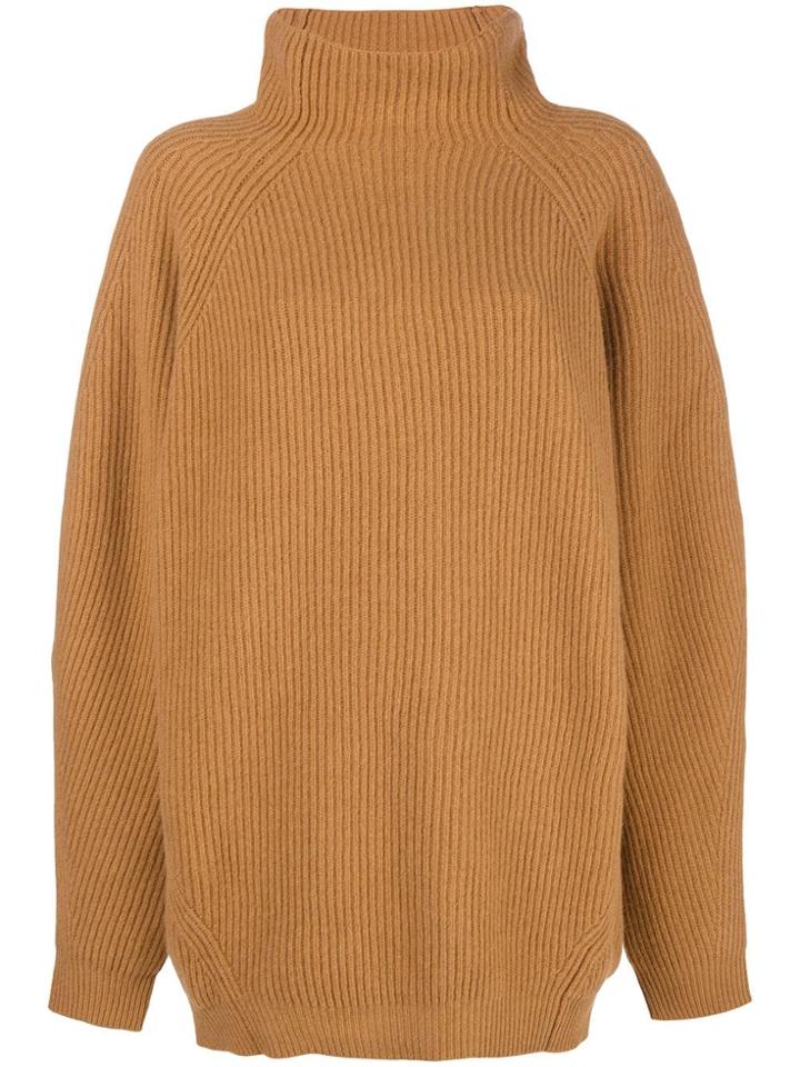 Erika Cavallini Turtleneck Oversized Jumper - Brown