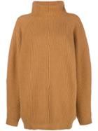 Erika Cavallini Turtleneck Oversized Jumper - Brown