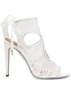 Aquazzura Sexy Thing Bridal Sandals, Women's, Size: 38.5, White, Nappa Leather/leather/silk Satin