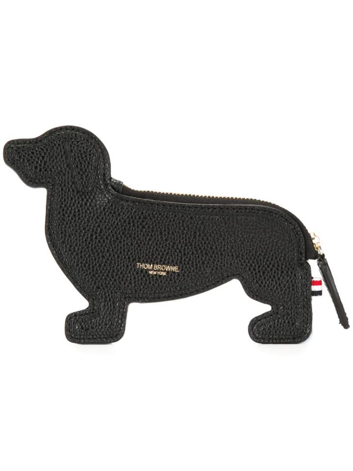 Thom Browne Hector Coin Purse In Black Pebble Grain