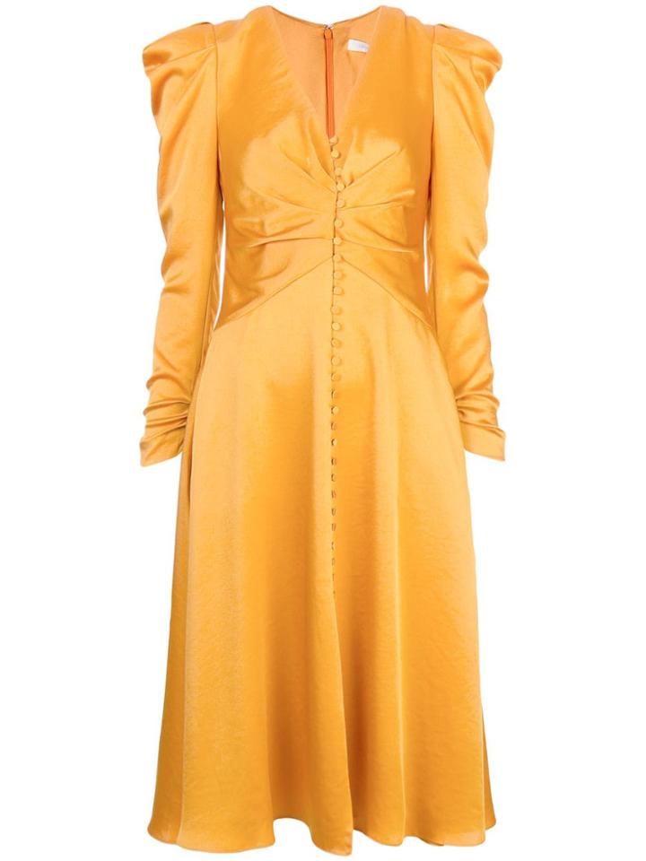 Jonathan Simkhai Ruched Midi Dress - Orange