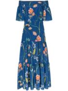 Borgo De Nor Off-the-shoulder Floral Print Maxi Dress - Blue