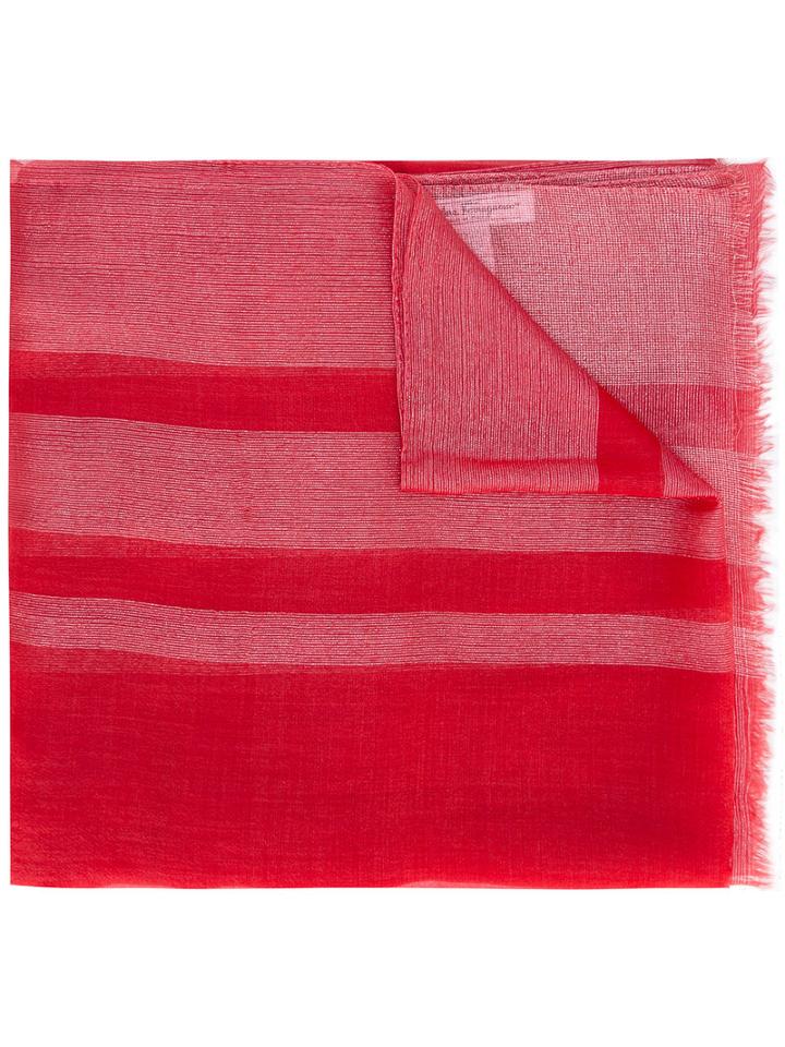 Salvatore Ferragamo - Fine Signature Scarf - Women - Polyester/cupro/cashmere - One Size, Red, Polyester/cupro/cashmere
