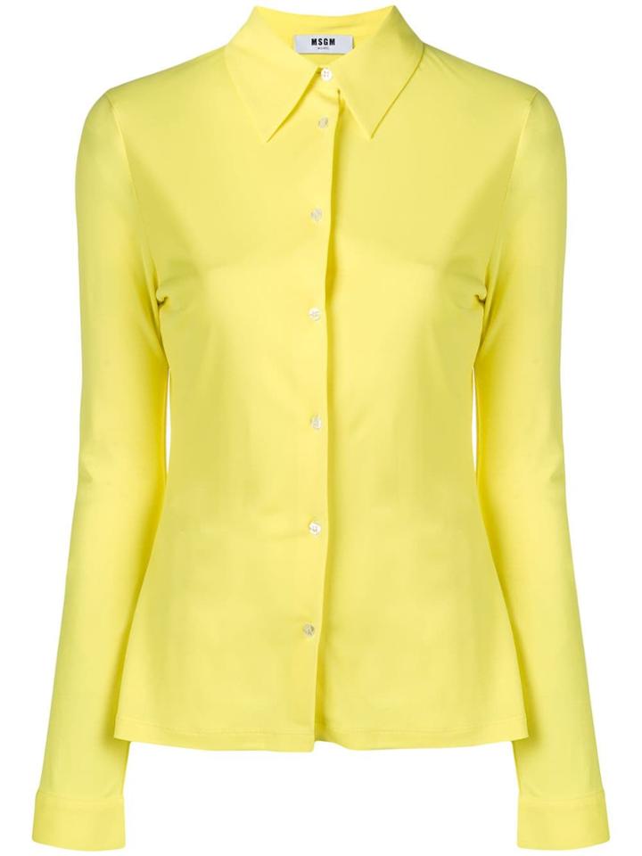 Msgm Longsleeved Shirt - Yellow