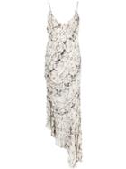 Nicholas Snakeskin-print Asymmetric Dress - White