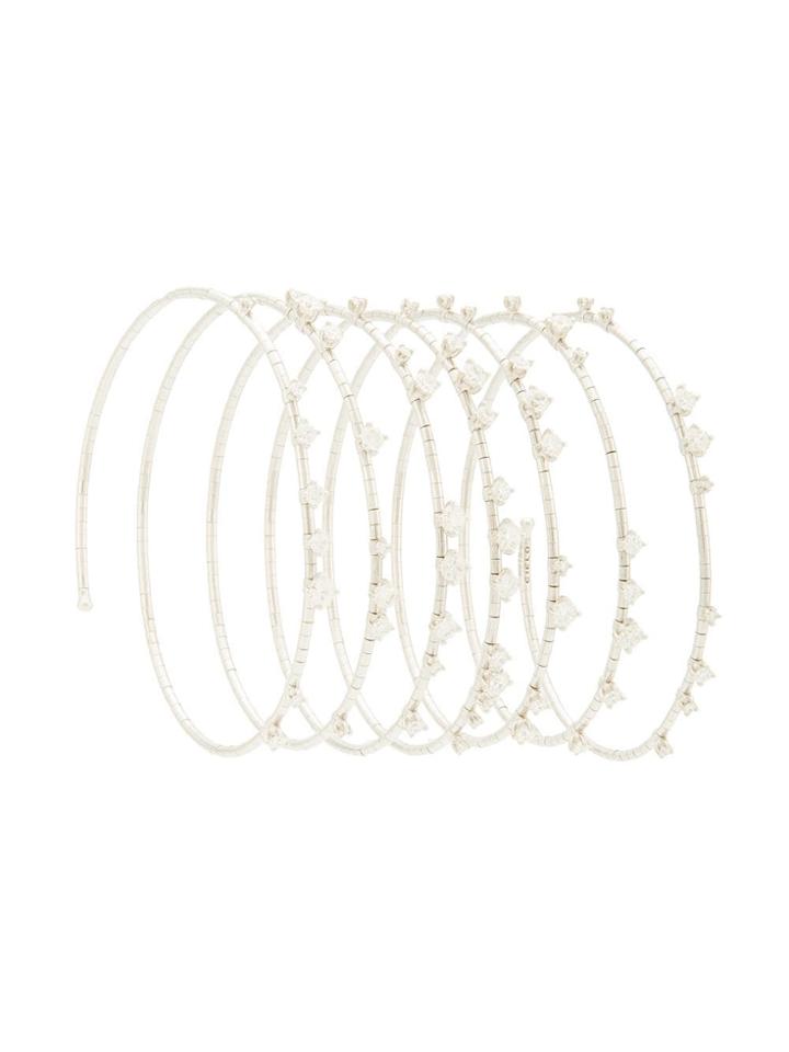 Mattia Cielo 18kt White Gold Rugiada Diamond Multi-wrap Coil Bangle -