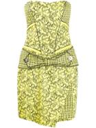 Versace Vintage Barocco Print Strapless Dress - Yellow