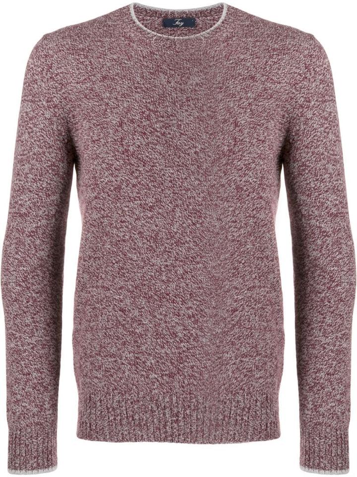 Fay Melange Fitted Sweater - Red