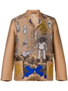 Walter Van Beirendonck Embroidered Boxy Blazer - Brown