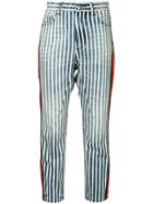 P.e Nation Striped Print Jeans - Blue