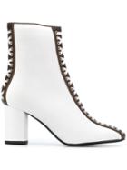 Racine Carree Lace Detail Boots - White