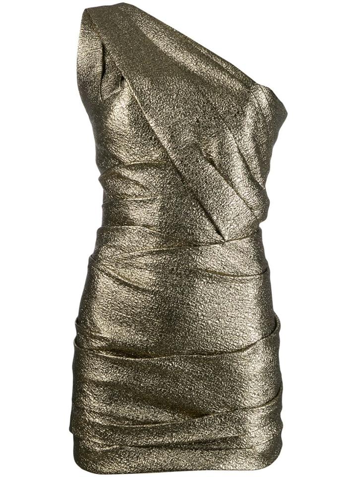Dsquared2 One-shoulder Mini Cocktail Dress - Gold