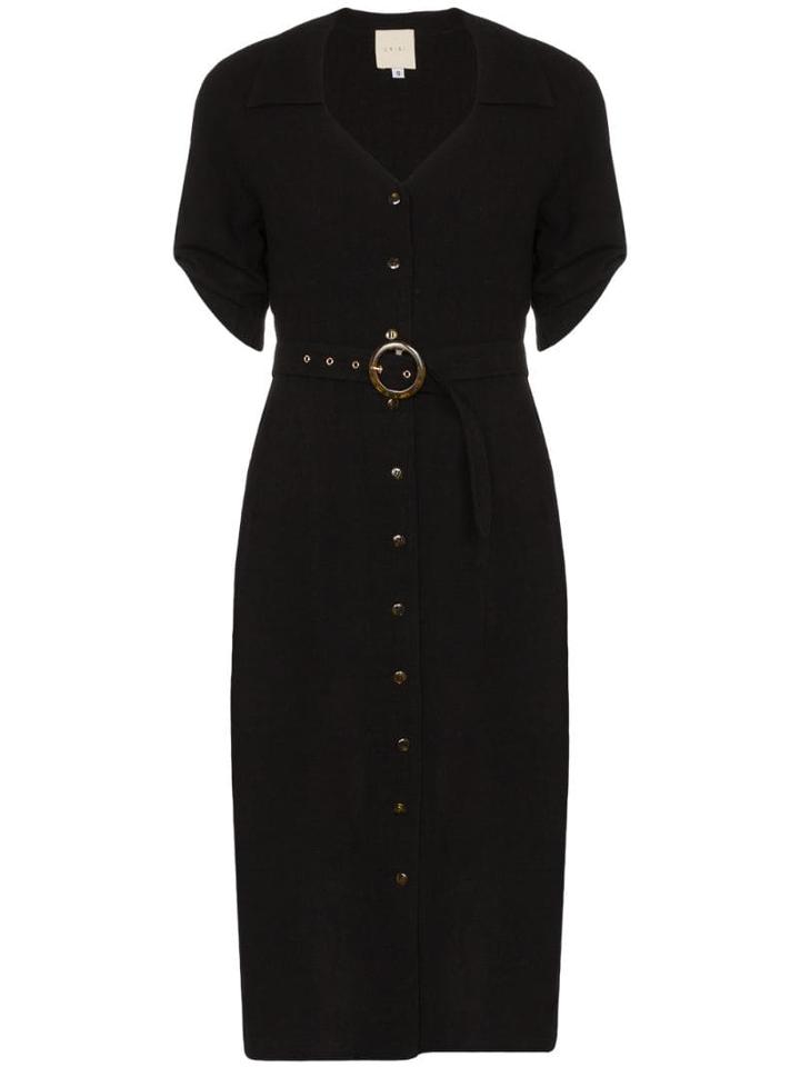 Usisi Daryl Buttoned Midi Dress - Black
