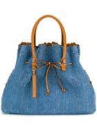 Ermanno Scervino Floral Laser Cut Tote - Blue