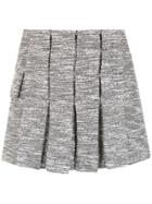 Andrea Bogosian Tweed Pleated Skirt - Grey